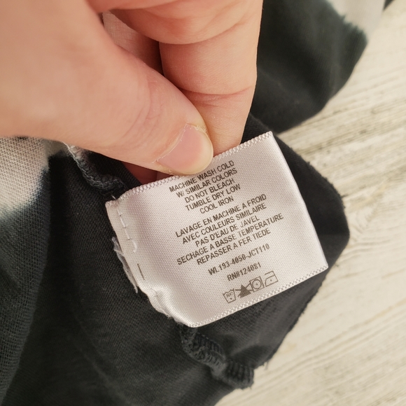 Proenza Schouler PSWL Tie Dye Long Sleeve T-Shirt Black White Size Large - Picture 6 of 7